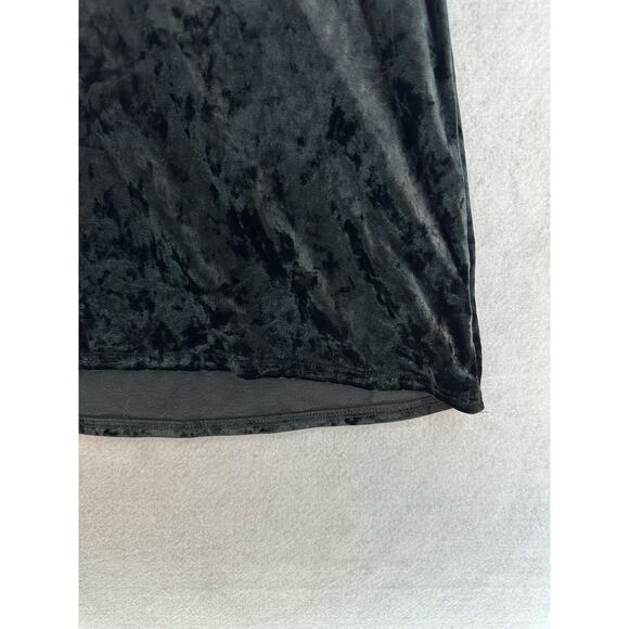 Spring + Mercer Velvet Legging Tee Medium Top V Neck Pocket Stretch Soft Black - Picture 4 of 6